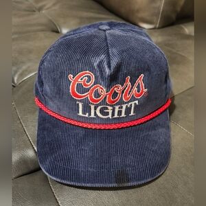 Vintage Coors Light Corduroy Snapback Hat